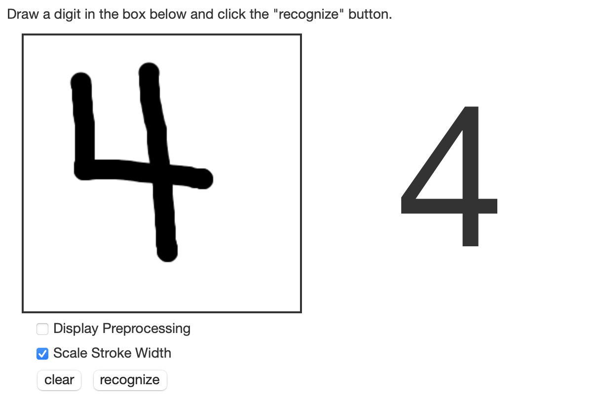 Recognizing handwritten 4