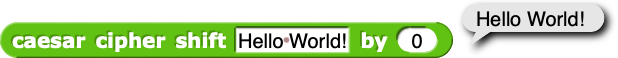 Shifting 'Hello World!' by 0 reports 'Hello World!'