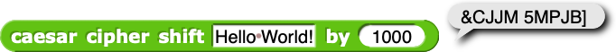 Shifting 'Hello World!' by 1000 reports '&CJJM 5MPJB]'